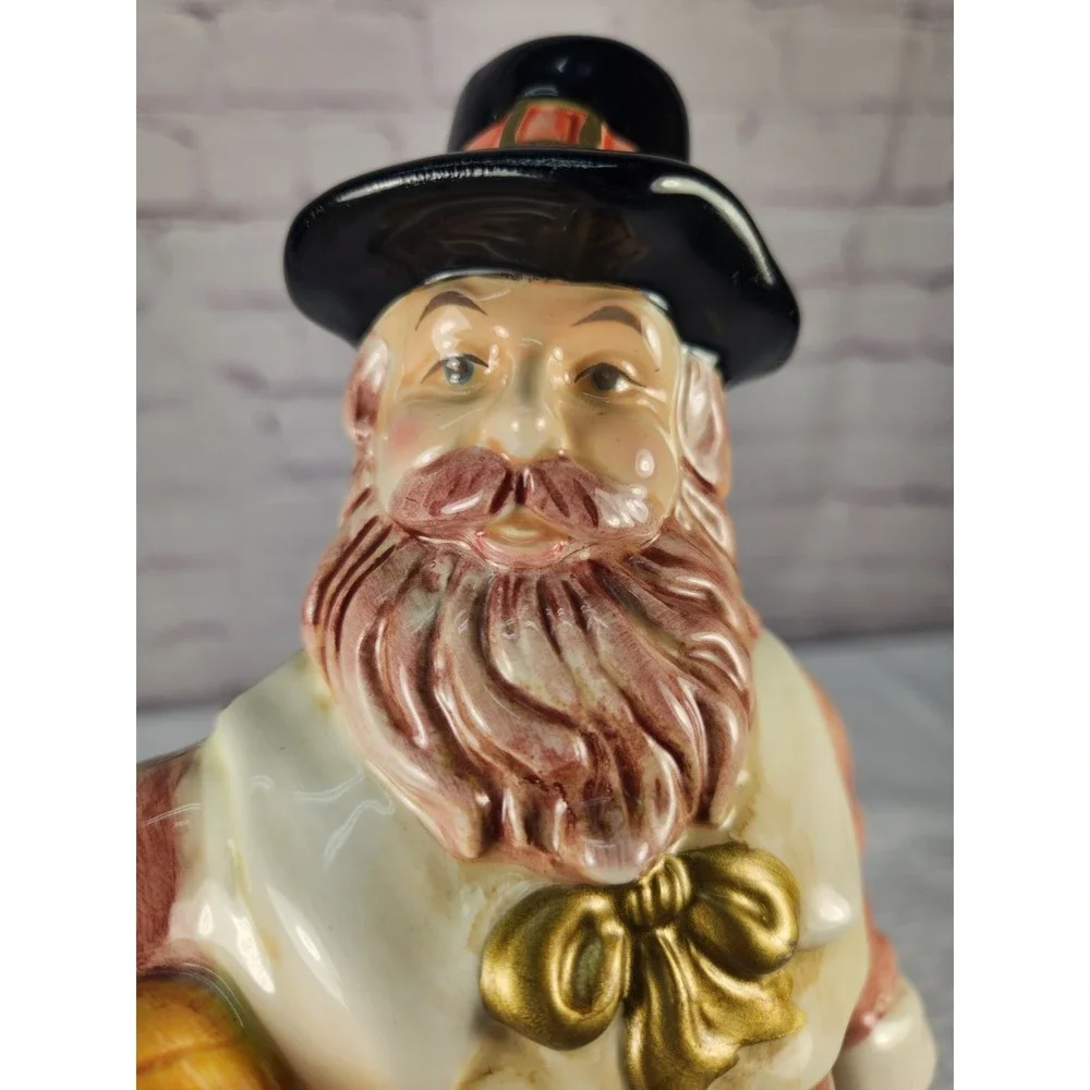 Kaldun & Bogle Pilgrim Figurine Thanksgiving Give Thanks Turkey Vegetables Corn